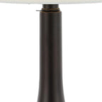 Set of Two 24" Antiqued Bronze Gourd Table Lamps With Drum Shades
