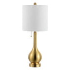 Set of Two 24" Gold Gourd Table Lamps With Drum Shades