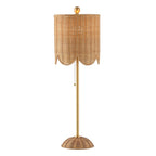 Set of Two 28" Brown Table Lamps With Drum Shades