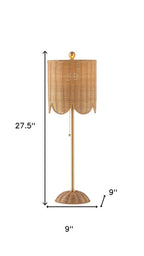 Set of Two 28" Brown Table Lamps With Drum Shades