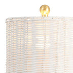 Set of Two 28" White Table Lamps With Drum Shades