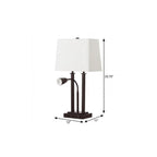 24" Antiqued Bronze Swing Arm Novelty Table Lamp With Shade
