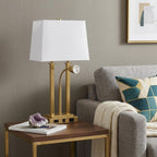24" Gold Swing Arm Novelty Table Lamp With Shade