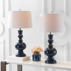Set of Two 29" Blue Novelty Table Lamps With Drum Shades