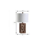 22" Brown Table Lamp With Drum Shade