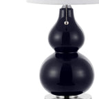 Set of Two 22" Silver Gourd Table Lamps With Drum Shades