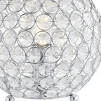 8" Silver Geometric Globe Table Lamp With Globe
