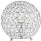 8" Silver Geometric Globe Table Lamp With Globe