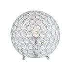 8" Silver Geometric Globe Table Lamp With Globe