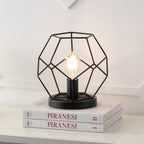 10" Black Geometric Table Lamp