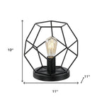 10" Black Geometric Table Lamp