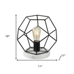10" White Geometric Table Lamp