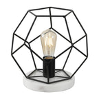 10" White Geometric Table Lamp