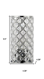 10" Silver Column Lamp