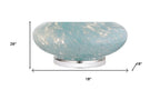 29" Light Blue And Clear Teardrop Glass Table Lamp With Drum Shade