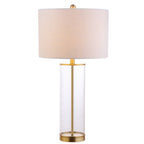 29" Gold Table Lamp With Drum Shade