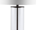 29" Antiqued Bronze Table Lamp With Drum Shade
