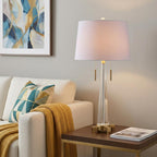 30" Gold Novelty Table Lamp With Empire Shade