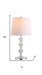 20" Silver And Clear Novelty Desk Lamp With Empire Shade