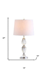 27" Silver Novelty Bedside Lamp With Drum Shade
