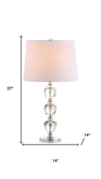 27" Silver Globe Table Lamp With Drum Shade
