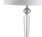 28" Silver Table Lamp With Drum Shade