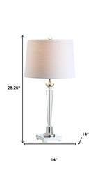 28" Silver Table Lamp With Drum Shade