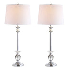 Set of Two 33" Silver Table Lamps With Drum Shades