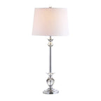 Set of Two 33" Silver Table Lamps With Drum Shades