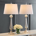 Set of Two 33" Champagne Novelty Table Lamps With Globe Shades