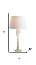 Set of Two 32" Champagne Urn Buffet Lamps With Globe Shades