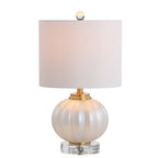 18" Clear Novelty Bedside Lamp With Drum Shade