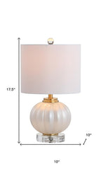 18" Clear Novelty Bedside Lamp With Drum Shade