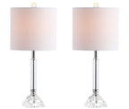 Set of Two 20" Clear Table Lamps With Drum Shades