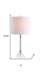 Set of Two 20" Clear Table Lamps With Drum Shades