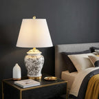 22" Gold Urn Table Lamp With Empire Shade