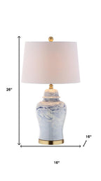 26" Gold Novelty Table Lamp With Drum Shade