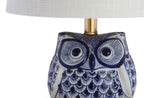 16" Blue Gold And White Novelty Table Lamp With Empire Shade