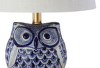 16" Blue Gold And White Novelty Table Lamp With Empire Shade