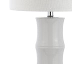 27" Clear Table Lamp With Drum Shade