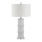 27" Clear Table Lamp With Drum Shade