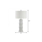 27" Clear Table Lamp With Drum Shade