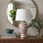 29" Gold Novelty Table Lamp With Drum Shade