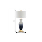 32" Gold Novelty Table Lamp With Drum Shade