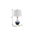 25" Gold Novelty Table Lamp With Drum Shade