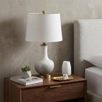 25" Gold Novelty Table Lamp With Drum Shade