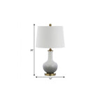 25" Gold Novelty Table Lamp With Drum Shade