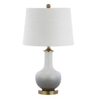 25" Gold Novelty Table Lamp With Drum Shade