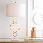 31" White Novelty Table Lamp With Drum Shade