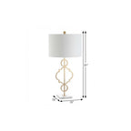 31" White Novelty Table Lamp With Drum Shade